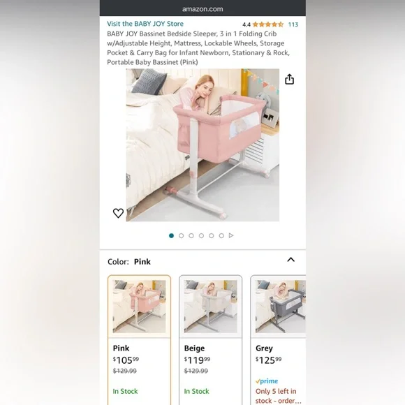 Other 3in1 Adjust Height Mattress Lockable Wheels Storage Pocket